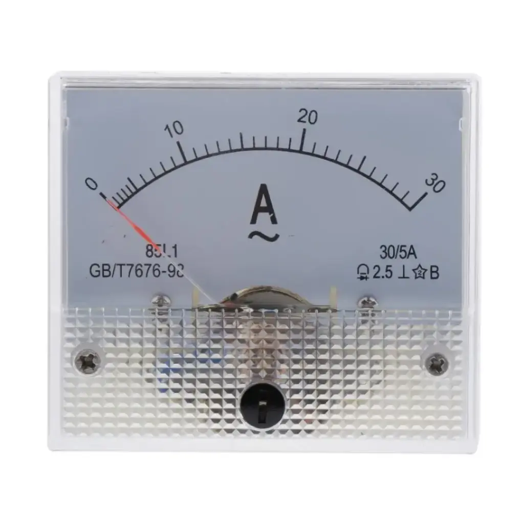 Panel Amperímetro Analógico 30A DC Modelo 85C1 medidas 64.5x56.5 