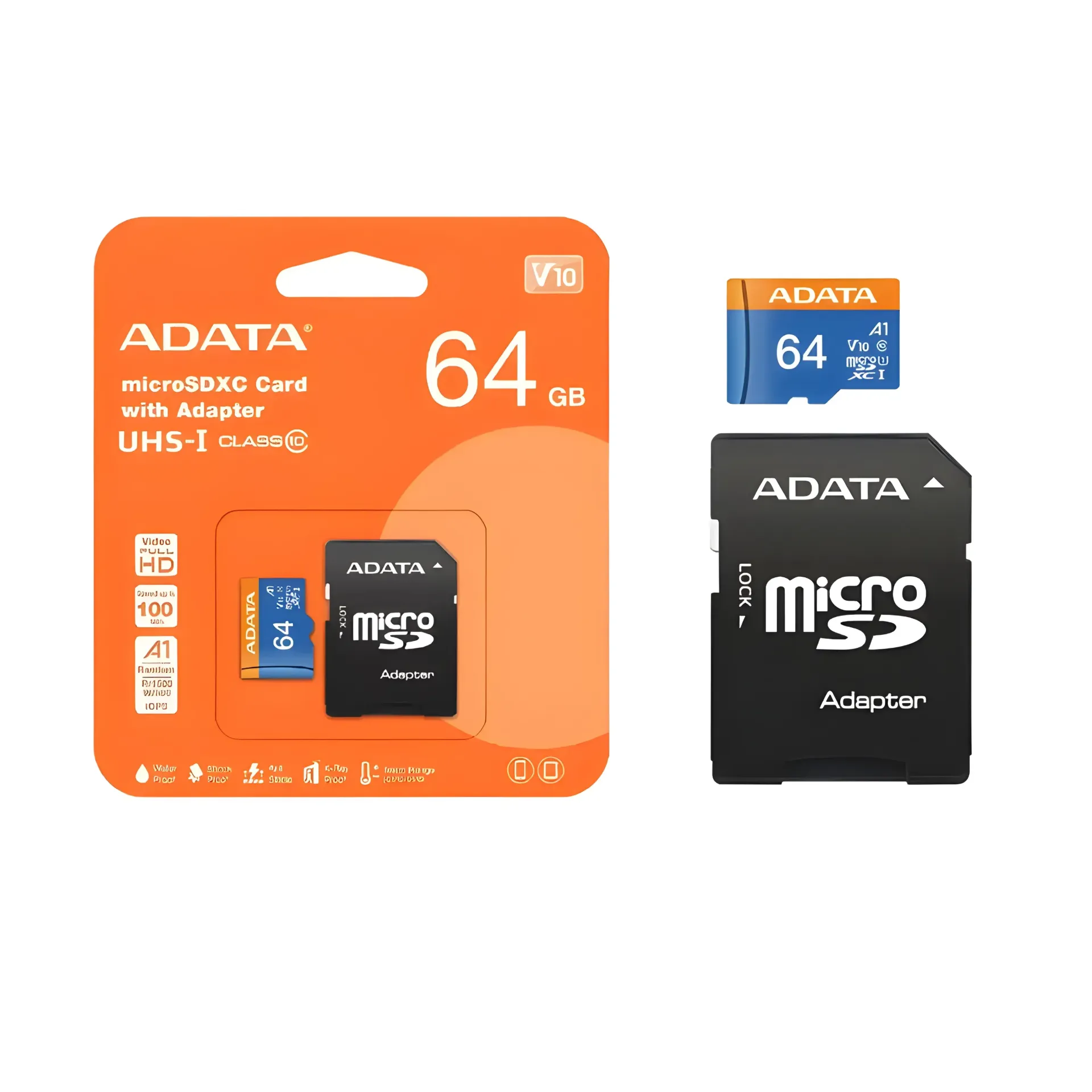 (Producto Descontinuado)-Tarjeta de memoria Adata AUSDX64GUICL10-RA1 Premier con adaptador SD 64GB