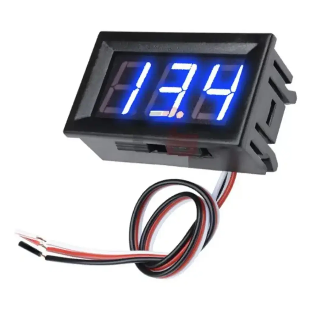 Voltímetro Digital De 3 Dígitos DC 0-100V Azul