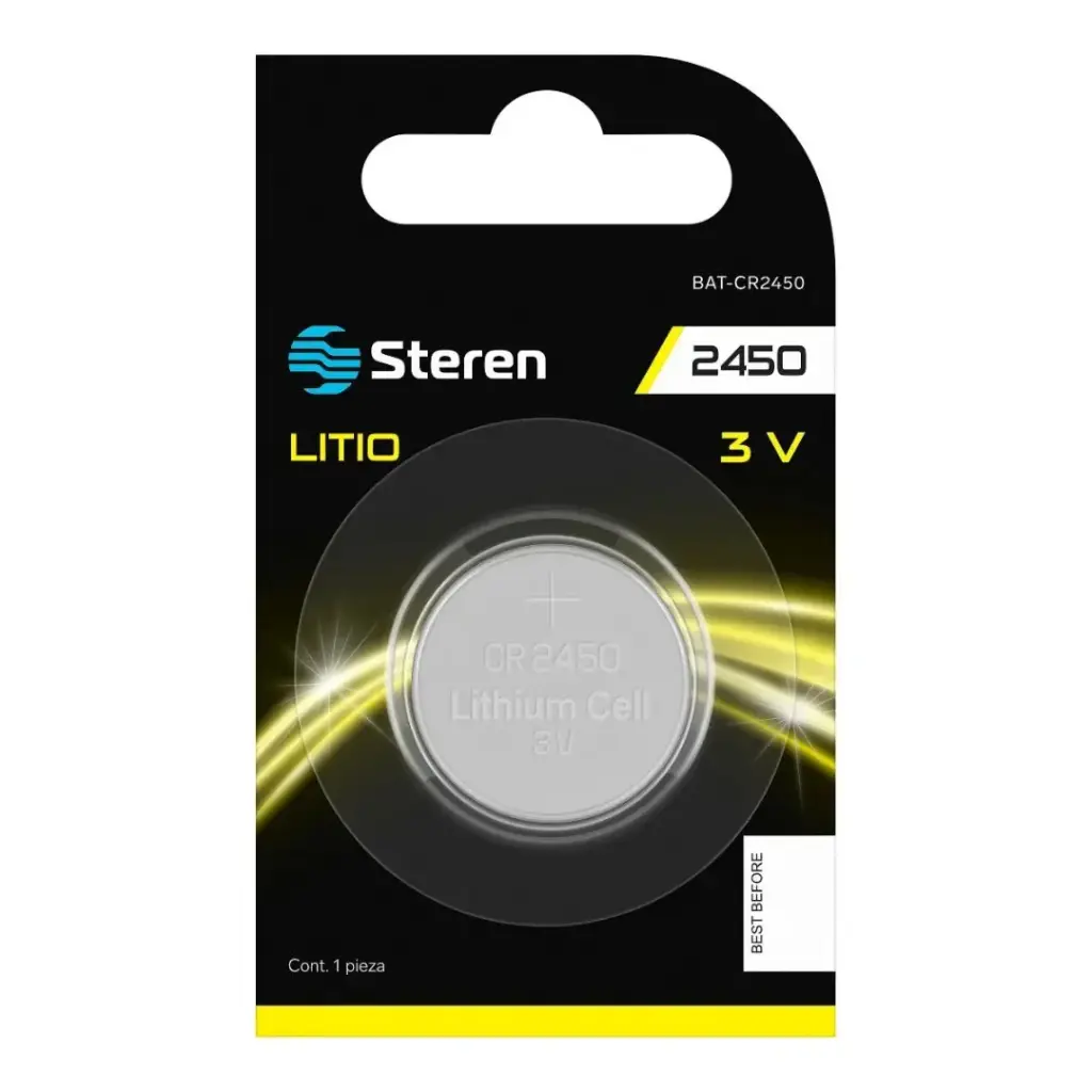 CR2450 Batería De Litio 3V 580mAh Steren