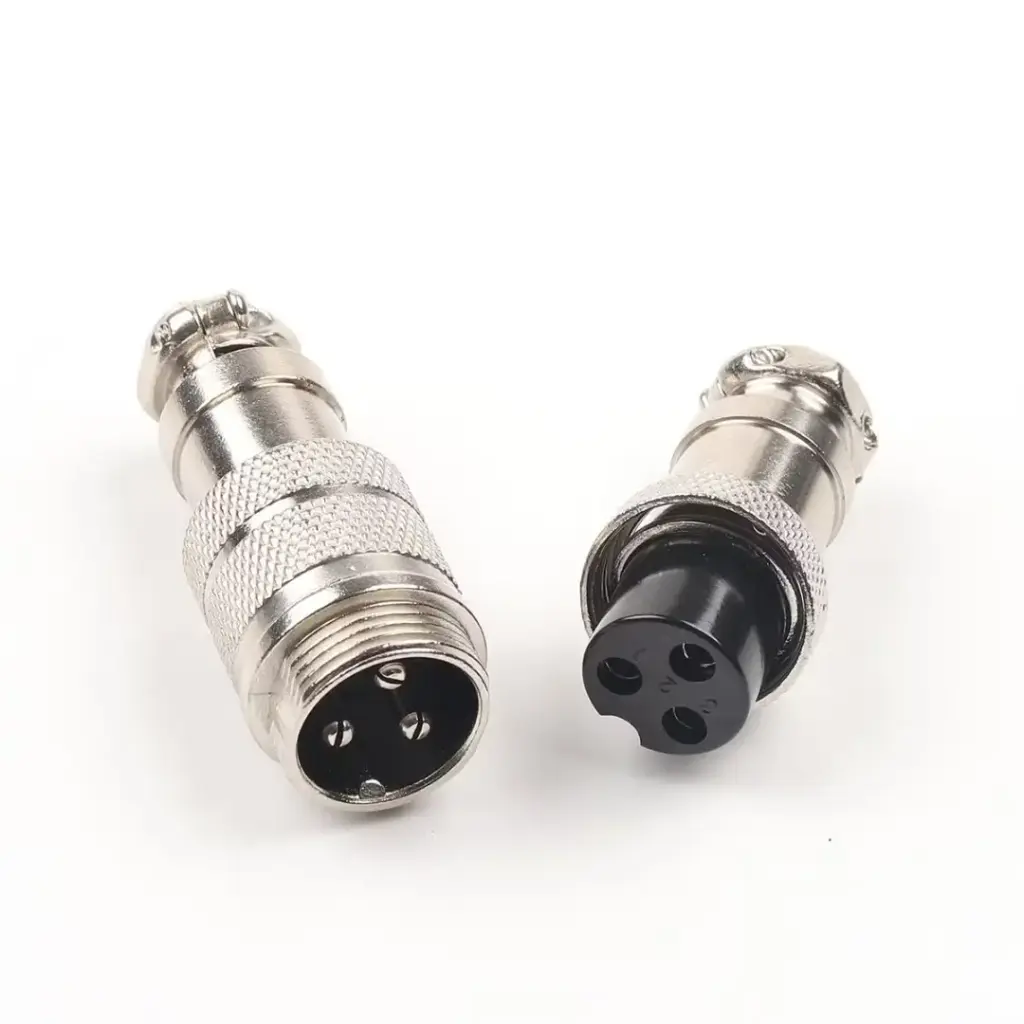 Set conector circular de 3 pines impermeable de aviación GX12 