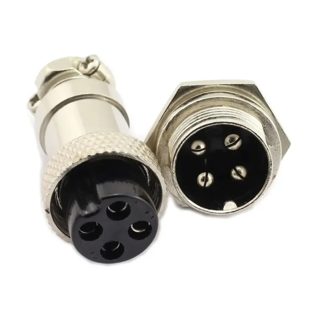 Set conector circular de 4 pines impermeable de aviación GX12