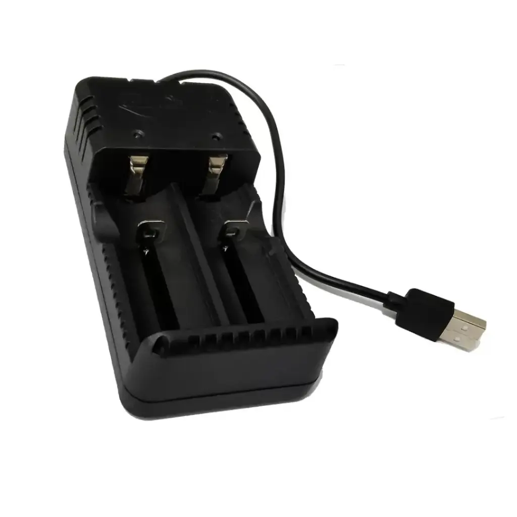 Cargador de 2 baterías de litio 18650 por USB 