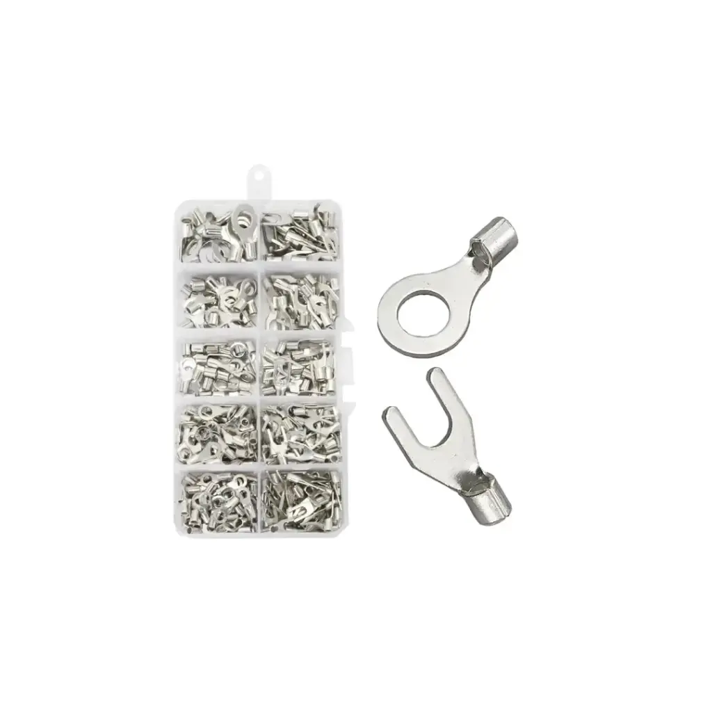 Kit de Terminales de Horquilla de Anillo de cobre no aislado