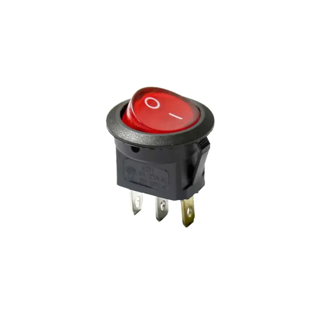 [INT042] Interruptor Balancín KCD11 2 Polos,3 Posiciones  250VAC 3A, Redondo 15mm