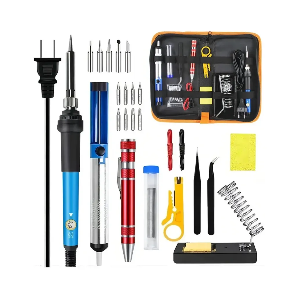 Kit de Soldador para Electrónica con Accesorios "Rojo"