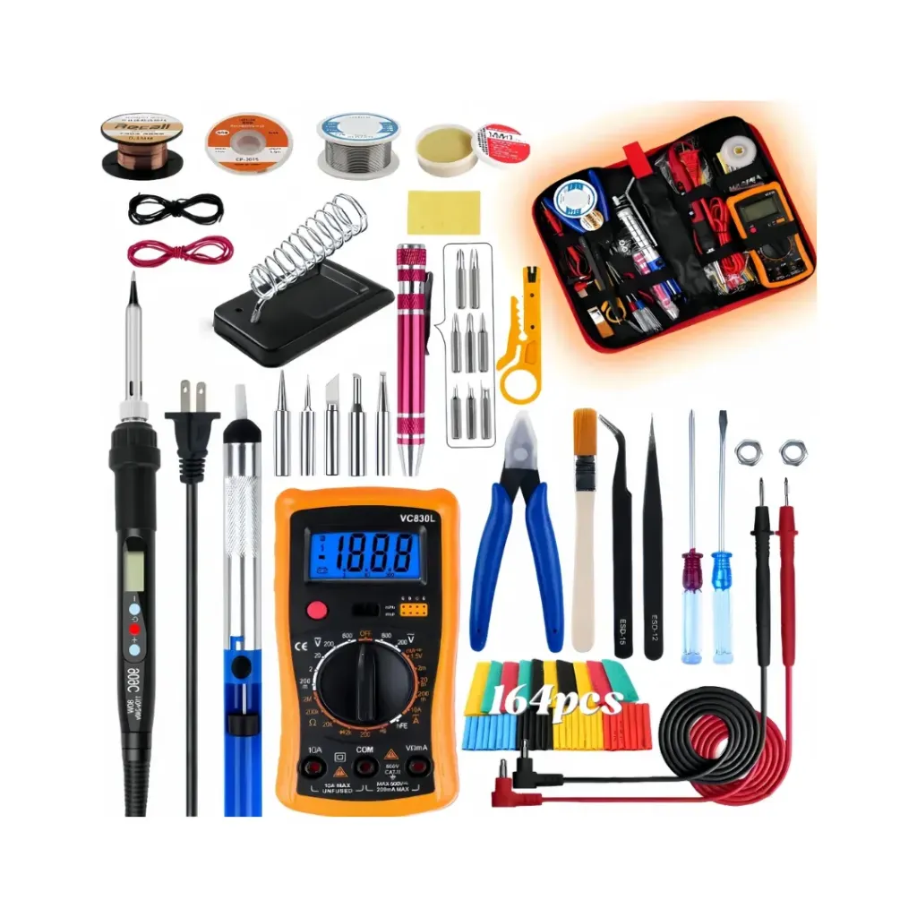 Kit de Soldador para Electrónica con Accesorios y Multímetro "Azul"