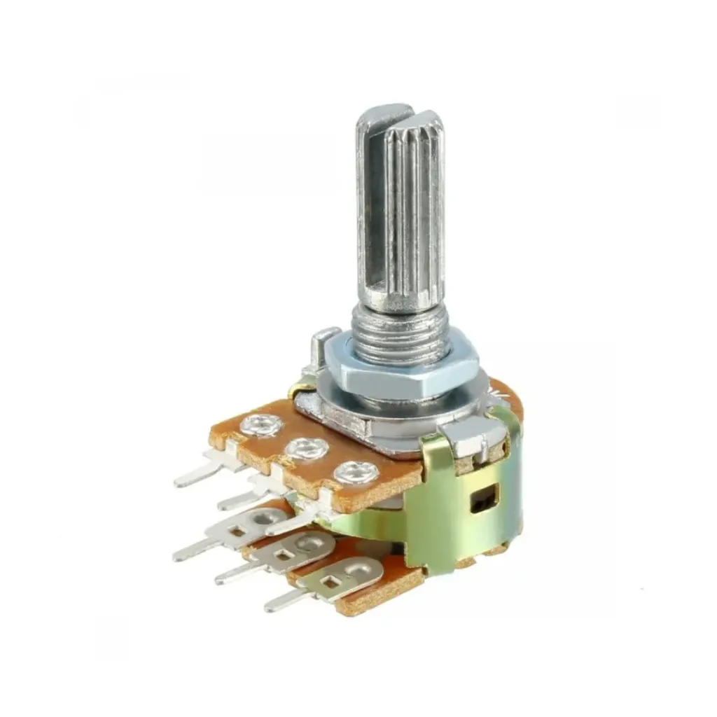 Potenciómetro logarítmico Doble 10k ohms de perilla de 20 mm