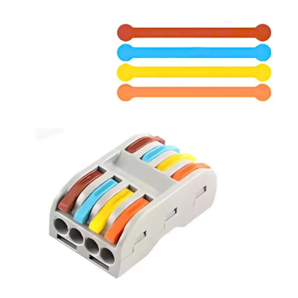 Conector de Cable rápido bloque de terminales eléctricos de empuje de 4 pines