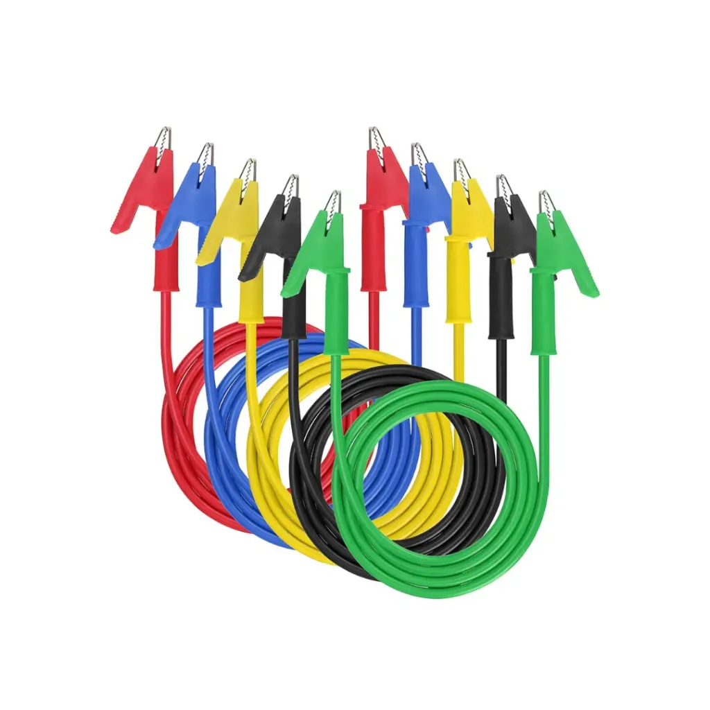 Cable Caimán con Clips aisladores Cable de cobre Flexible de prueba 1m