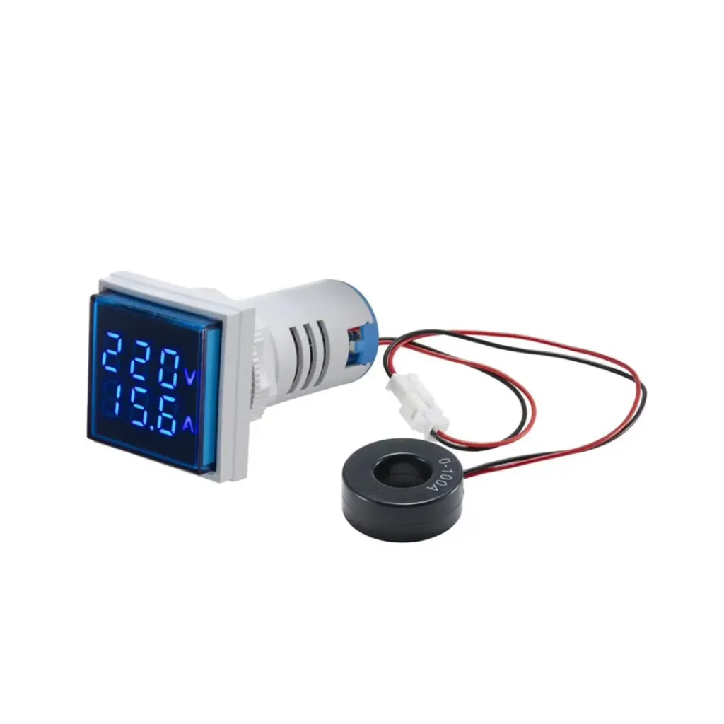 Medidor Display con Indicador de Voltaje y Amperímetro Digital