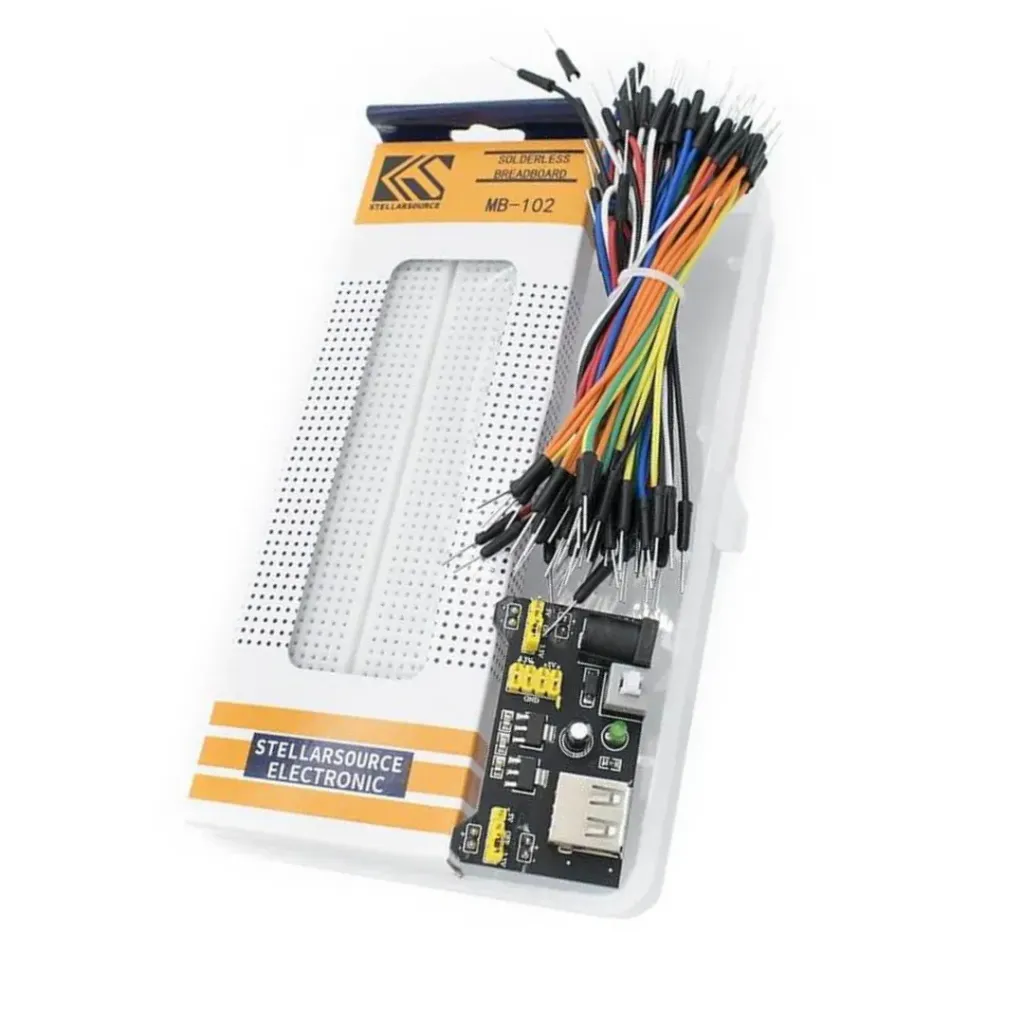 Kit de Protoboard 830 Puntos MB-102 Con Fuente y 65pz de Cable Dupont MM