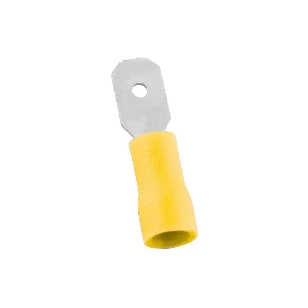 Terminal macho Tipo Faston Para Cable Calibre 12-10 AWG  6.8mm (Amarillo)