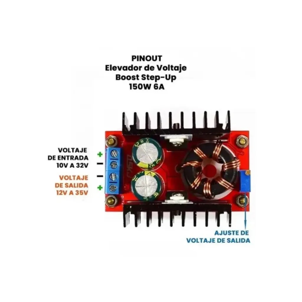 Modulo elevador de Voltaje Boost Step Up 150W 6A