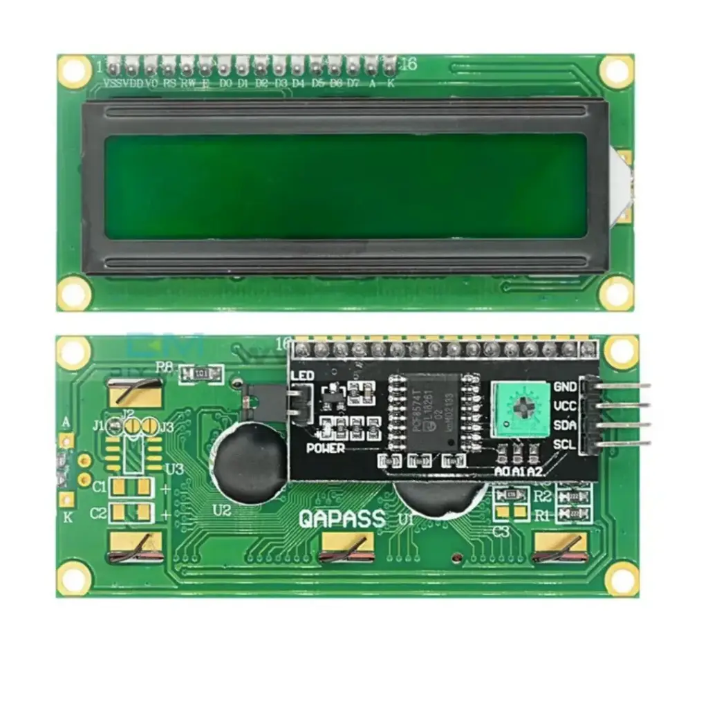 Pantalla LCD 16x2 Verde 5V - Con Modulo I2C