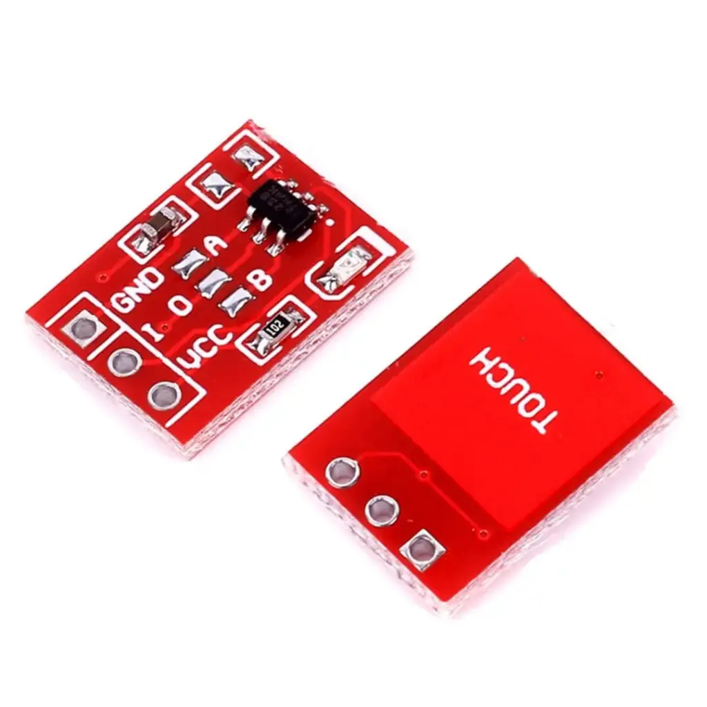 Módulo Sensor TTP223 Botón Interruptor Táctil Capacitivo Rojo 