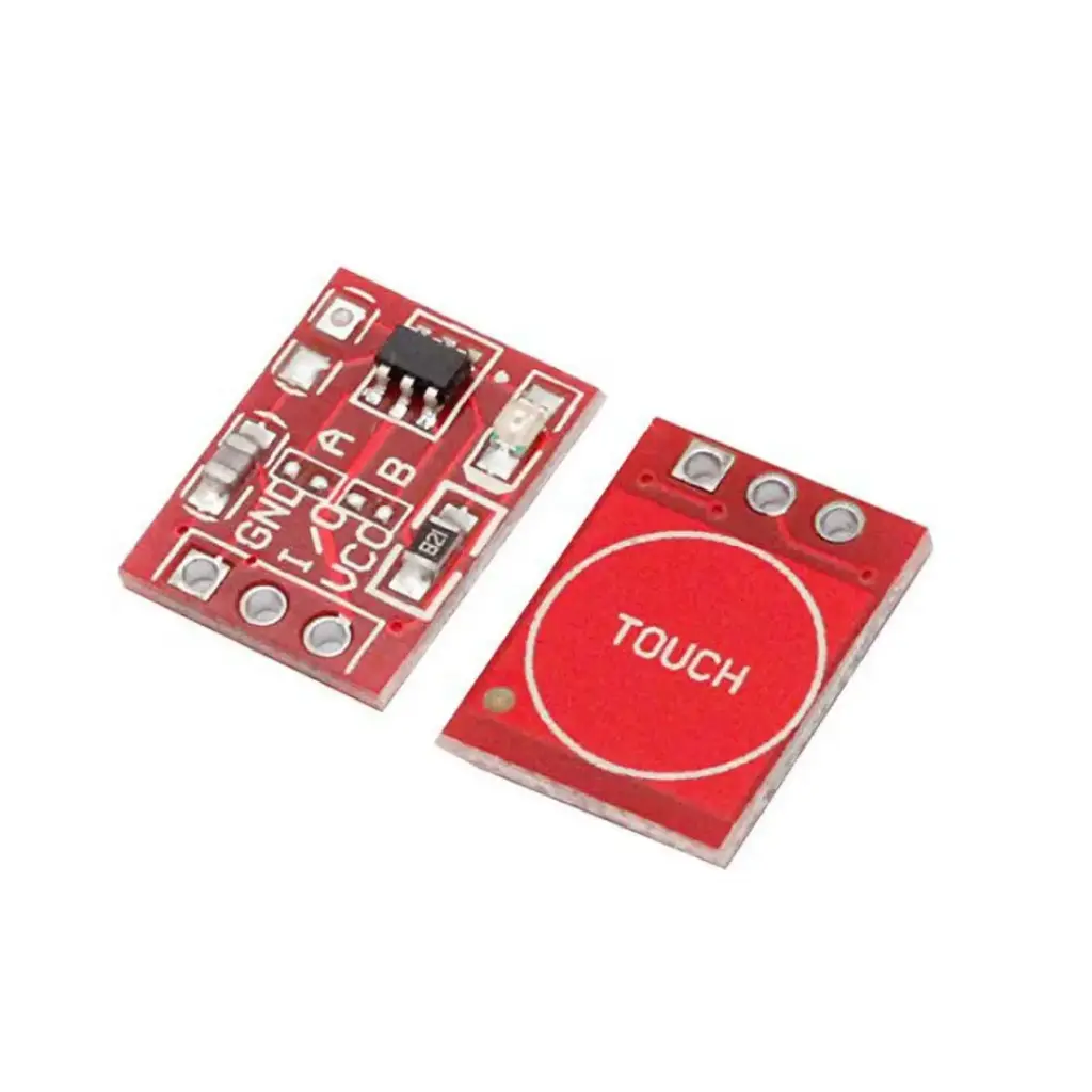 Módulo Sensor TTP223 Botón Interruptor Táctil Capacitivo Rojo 