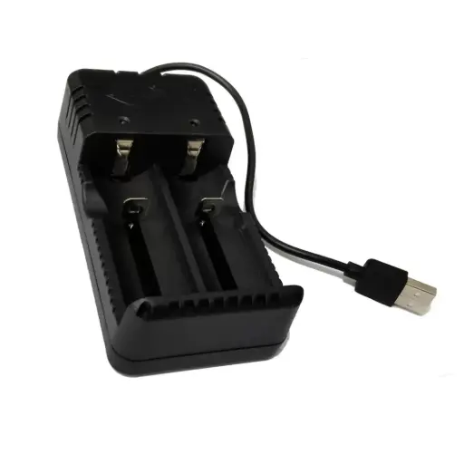 [CARG004] Cargador de 2 baterías de litio 18650 por USB 