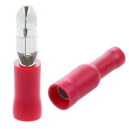[TERMI-B-1622] Terminal Conector Rápido Tipo Bala Para Cable Calibre 16-22 AWG (Rojo)