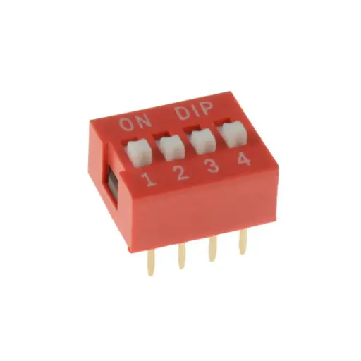 [INT013] DIP Switch rojo 4 posiciones THT